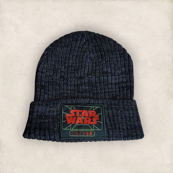 Star Wars Grey Black Embroider Patch Beanie - Picture 1 of 9